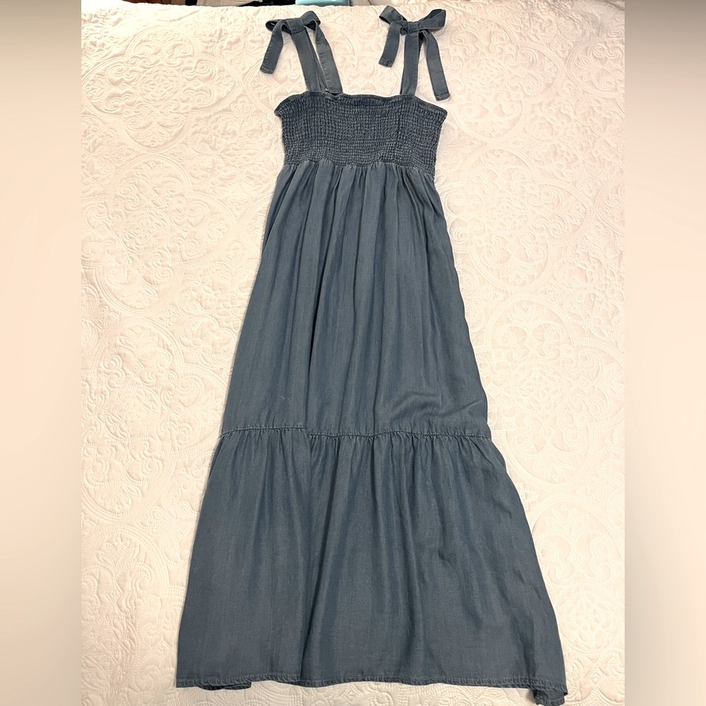 Women’s Denim Smocked Maxi Sundress